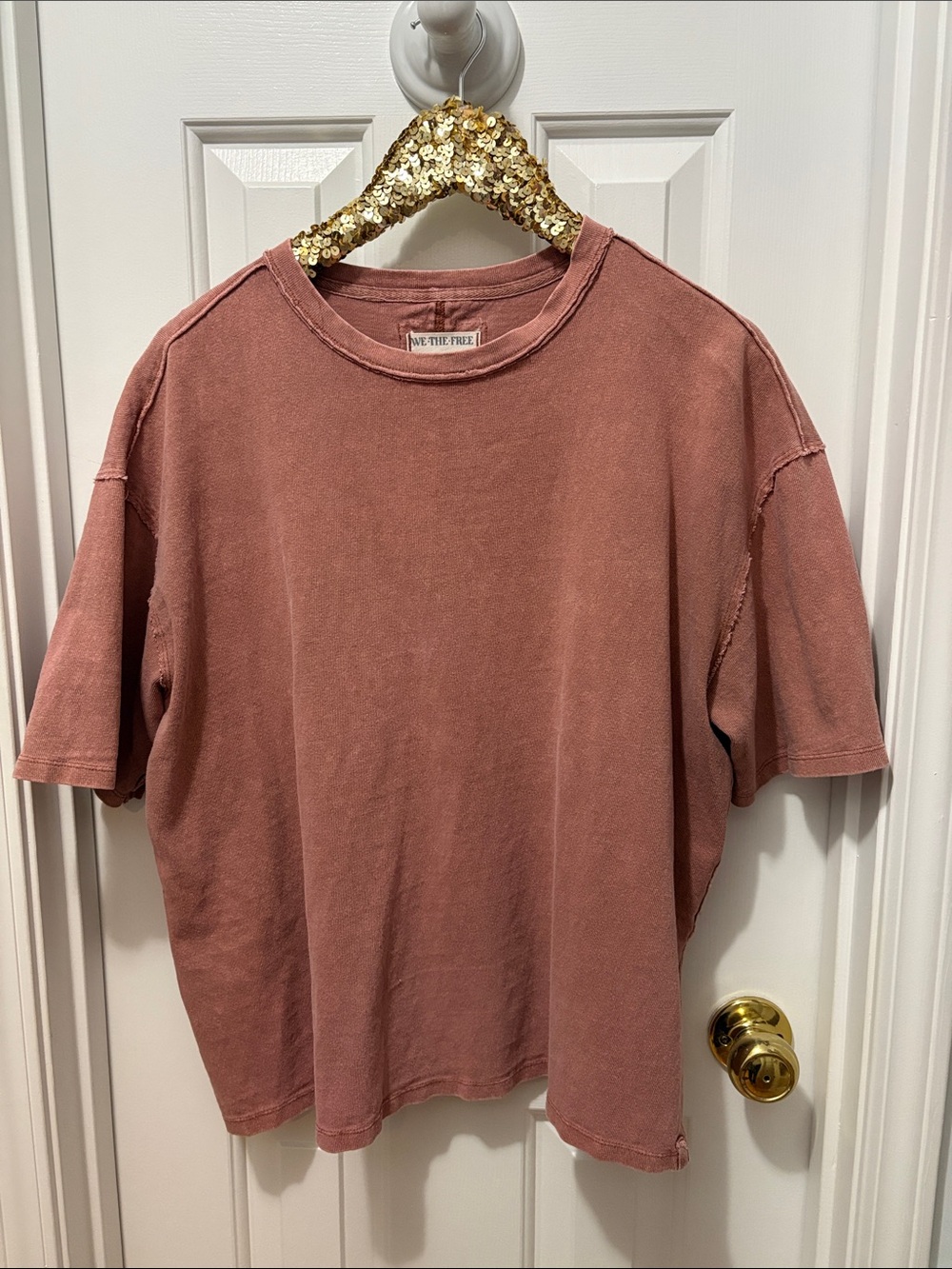 Free People We The Free Crewneck Short Sleeve Shirt XS Rust